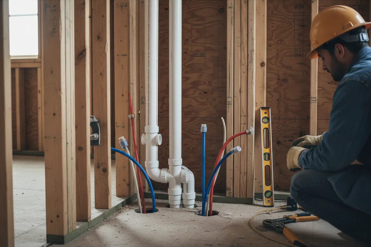 Drain and supply rough-in during Leak Detection in Port Angeles